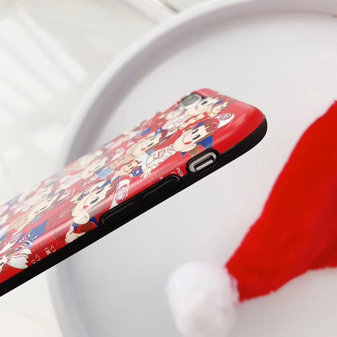 Cartoon Fujiya Milky Peko cover case for iPhone Xs MAX Xr X 6 6splus 7 8plus smooth soft silicon IMD phone back shell cases Capa |