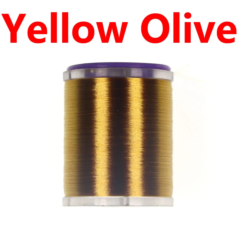 Yellow Olive Wifreo 75D тонкая высокая Растяжимая нить для завязывания мушек со стандартной двухфланцевая катушка Вощеная завязывающая нить для Nymph сухих влажных мух - Цвет: Yellow Olive