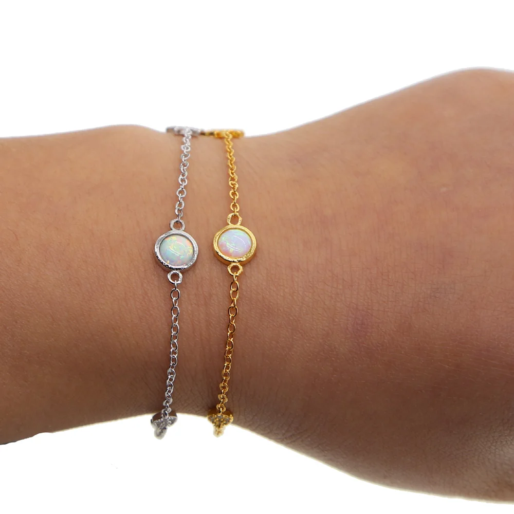 Новое поступление кристаллы в один ряд циркониевые браслеты опал Очаровательная