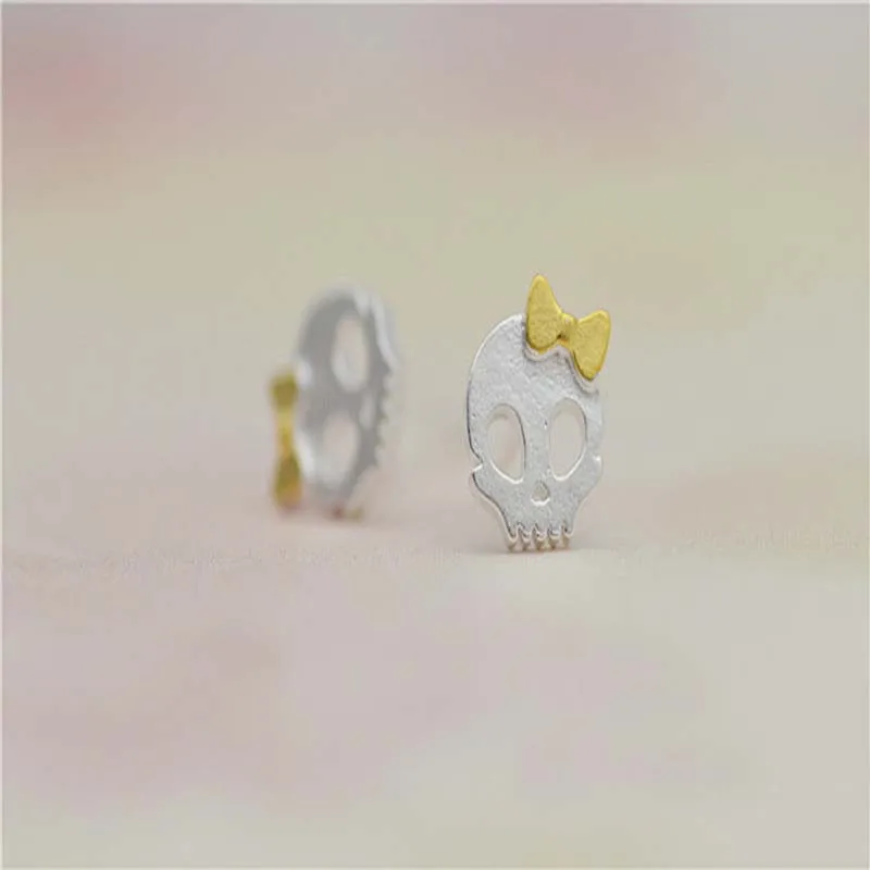 Серьги Женская корейской версии личности Цвет Золото Скелет серебряные