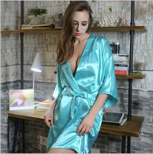 Халат женский Шелковый свободного кроя пикантная короткая Пижама для подружки