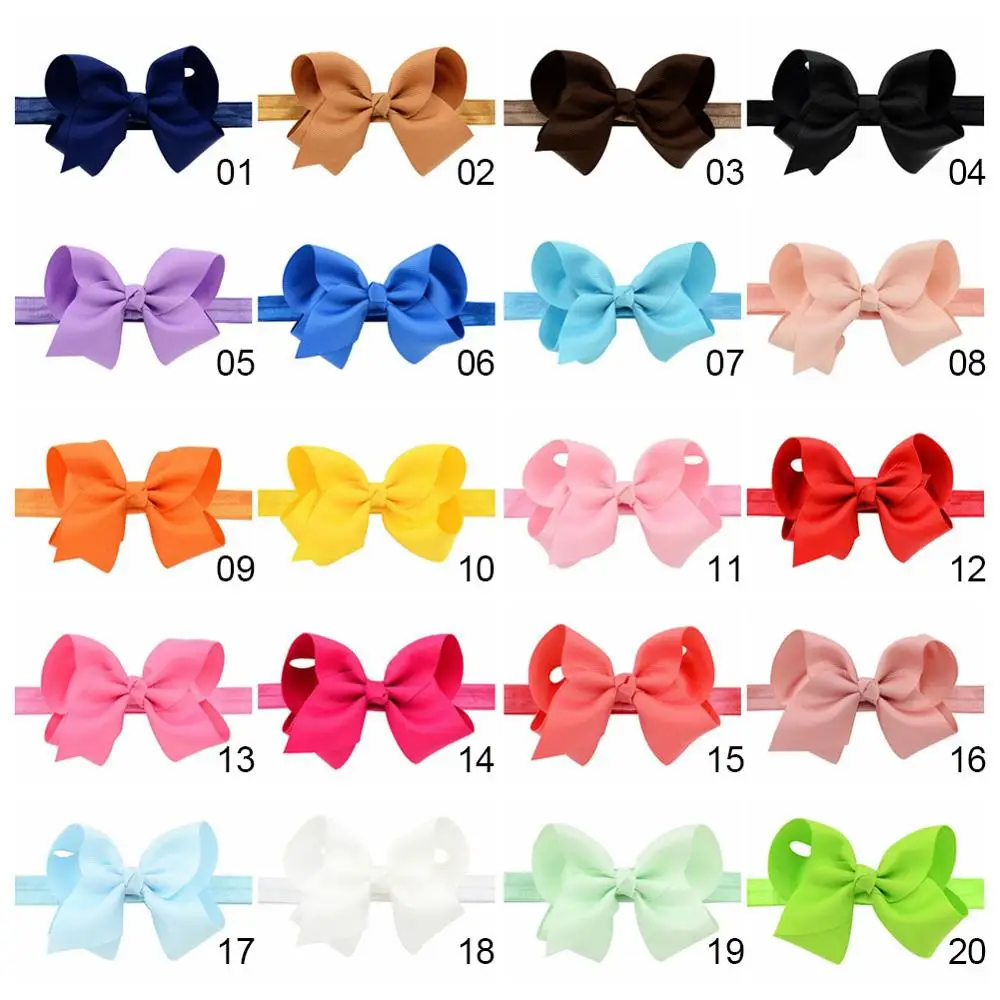 2,5/4/6 дюймов Бутик Grosgrain ленты банты, повязки на голову для малышей милый, украшение-бант, женская с Эластичная лента Женские аксессуары для волос