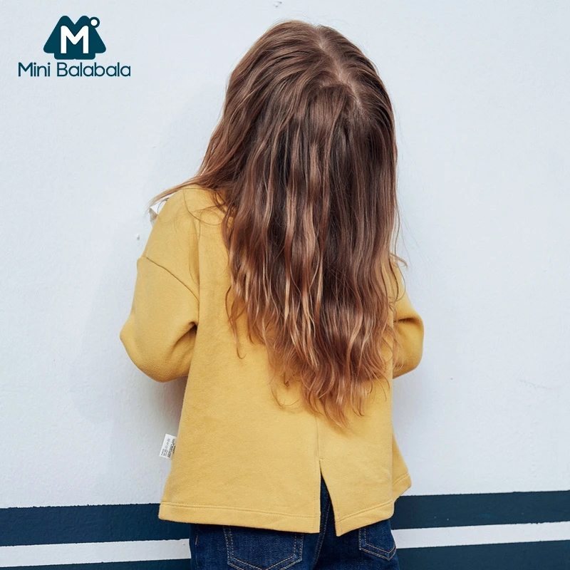 Мини детская хлопковая Футболка Balabala рубашка с длинными рукавами Топы для