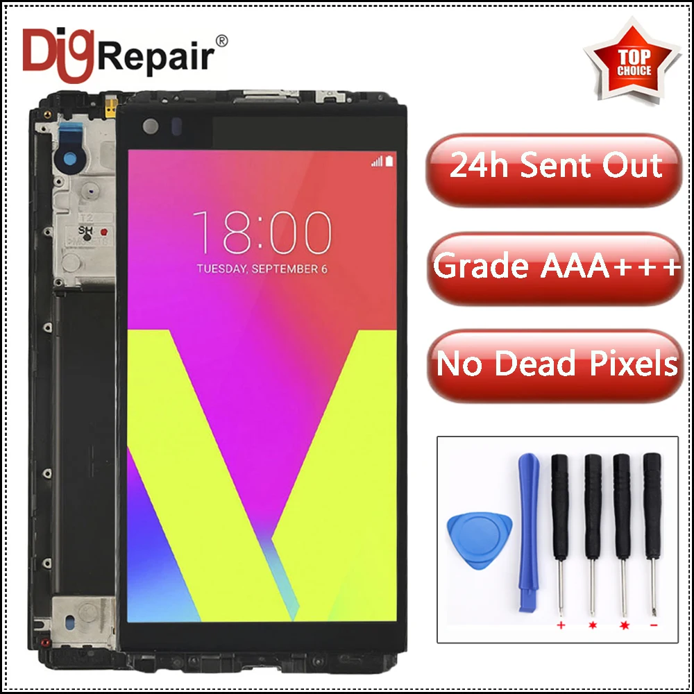 Для LG V20 lcd VS995 VS996 LS997 H910 ЖК-дисплей сенсорный экран дигитайзер рамка Полная сборка запасная часть для LG V20 дисплей