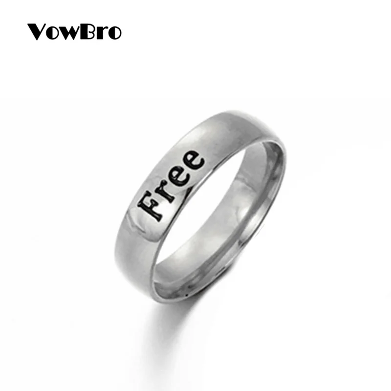 Wowbro кольца для женщин Бесплатная буква кольцо из нержавеющей стали ювелирные