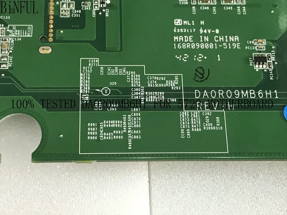 BiNFUL супер качество DA0R09MB6H1 REV: H материнская плата для DELL INSPIRON 5720 ноутбук сравнить