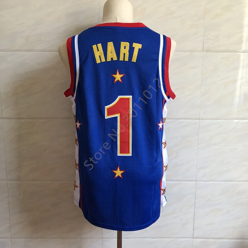 #1 Кевин Харт Harlem Globetrotters Ретро Баскетбол Джерси мужские сшитые на заказ любой