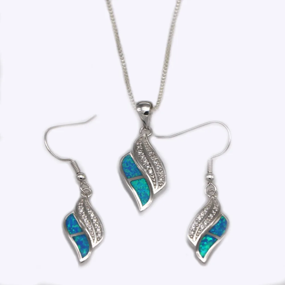 

JL0001 New Blue Opal Elegant Style Jewelry Set High Quality Female Jewelry Gift