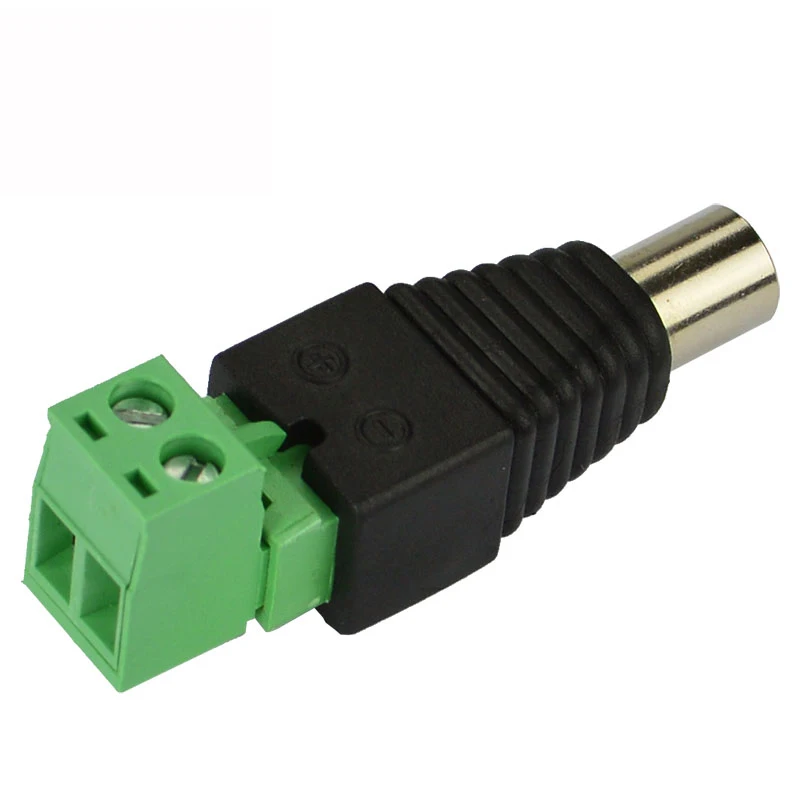 Оптовая продажа зеленый Штекерный разъем питания постоянного тока с винтом 2 1 мм