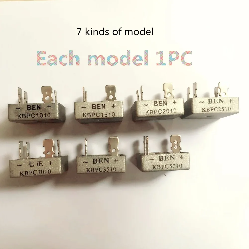 7 шт. KBPC1010 1510 2010 2510 3010 3510 KBPC5010 10A 15A 20A 30A 35A 50A 1000 в мостовой выпрямитель | Лампы и