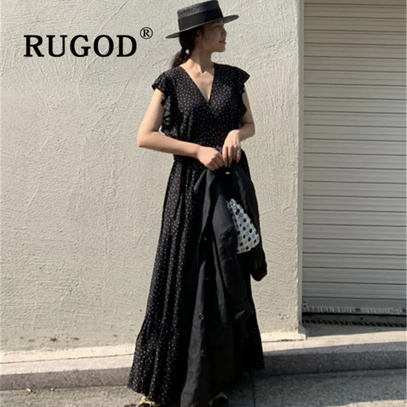 Женское винтажное платье макси RUGOD летние вечерние платья в горошек с