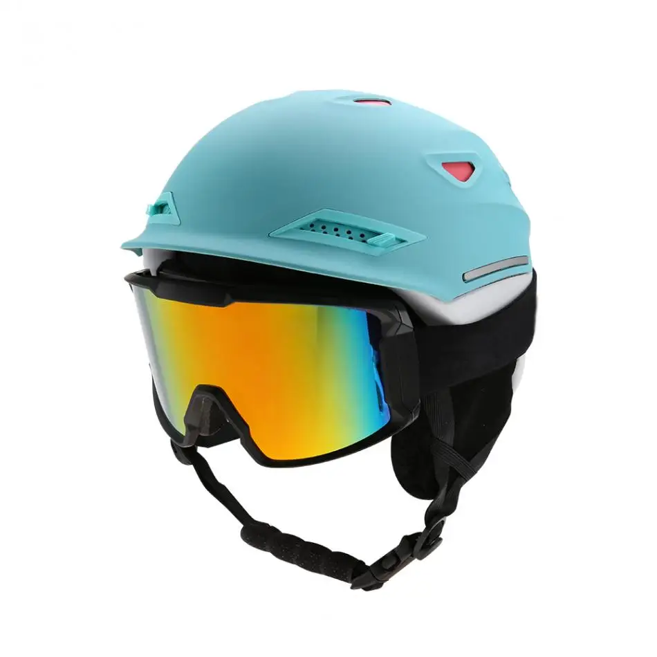 Ski Goggles Helmet Snow Sports Ski Snowboard Helmet Anti-fog Goggles Women Men Skiing Eyewear Glasses Protection Hat