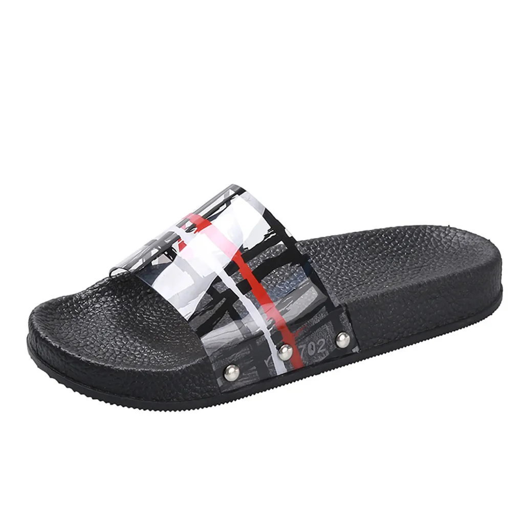 Полосатые туфли для отдыха женские летние домашние шлепанцы модная пляжная