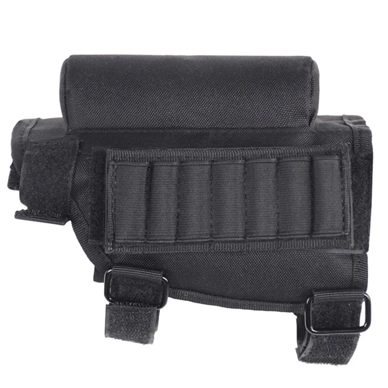 

Adjustable Outdoor Tactical Butt Stock Rifle Cheek Rest Pouch Bullet Holder Nylon Riser Pad Ammo Cartridges Bag