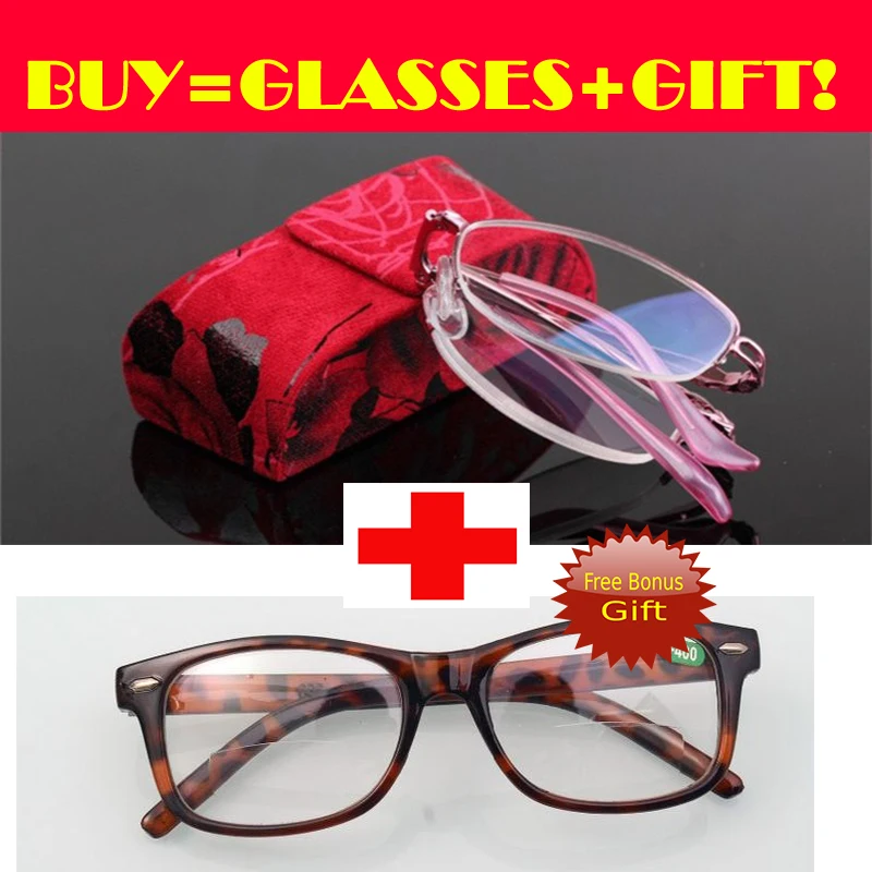 

Указана за одно изделие очки + Подарок очки] Складные женские очки для чтения, без оправы, ультра светильник против усталости глаз, портативн...