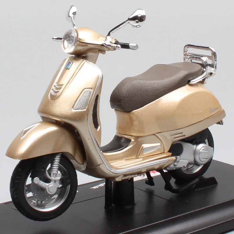 Maisto Piaggio Vespa GTS 300 a escala 1:18, scooter, vehículos de motocicleta fundidos a presión, moto deportiva, modelos de juguetes para niños, oro 2017