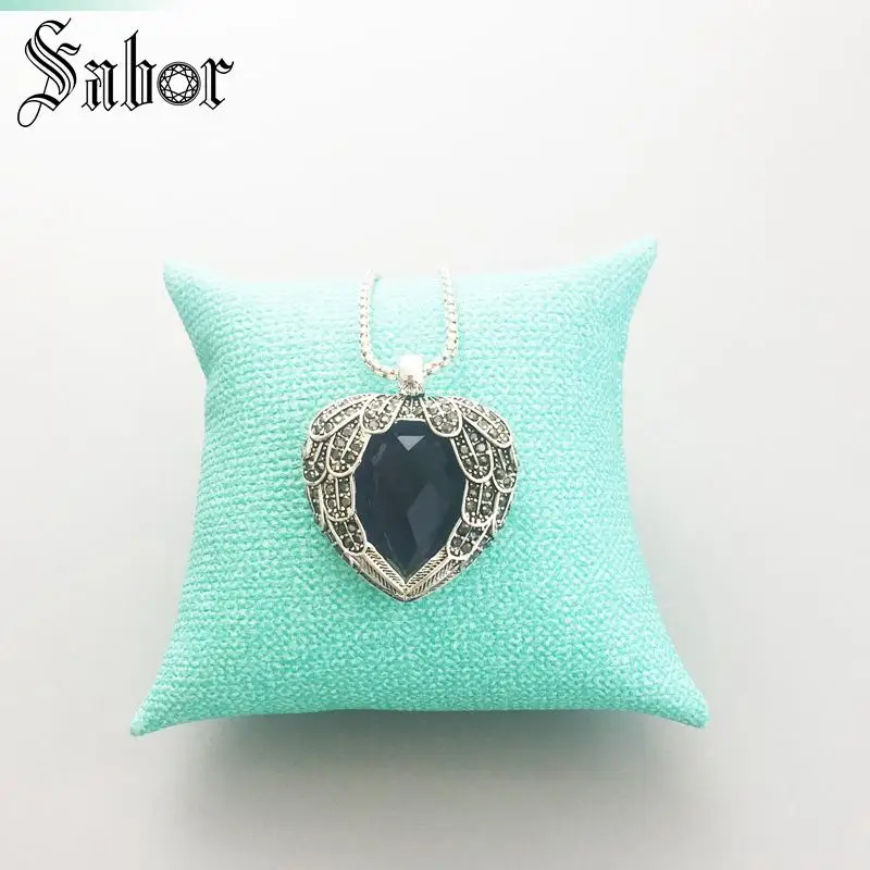 Кулон фиолетовые крылья сердце серебряный цвет циркония для женщин модные