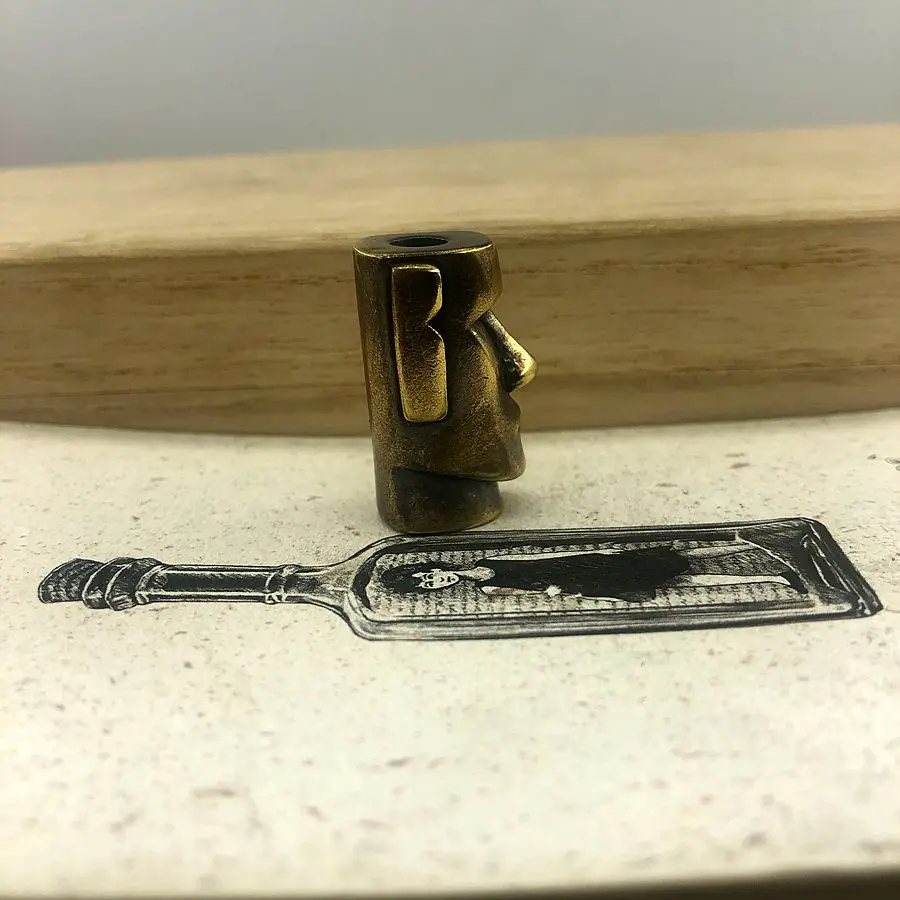 EDC Инструменты Нож бусины латунь Пасхальный остров статуи бусы на шнурок