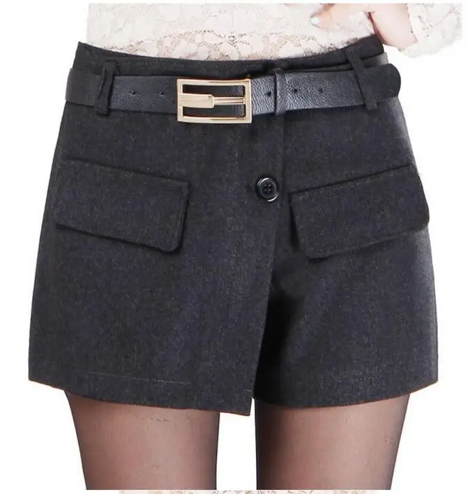

Весна-Зима 2018, женские модные повседневные шорты со средней талией, осенние женские шорты, шорты большого размера, женские черные шорты, юбк...