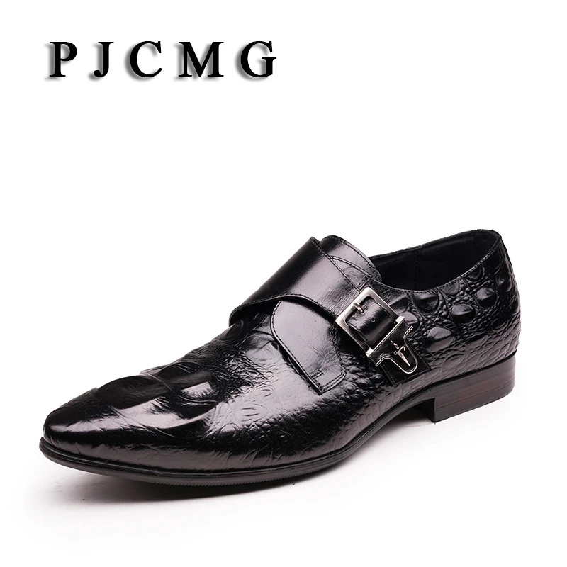 

PJCMG Hot Sale New Spring/Autumn Men Oxford Business Dress Party Wedding Pointed Toe Slip-On Office & Career Men's Sapatos Shoes