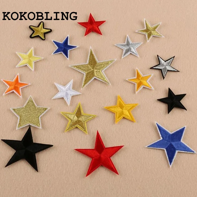 Бренд KOKOBLING 10 шт. вышитых значков со звездами железные нашивки для одежды с