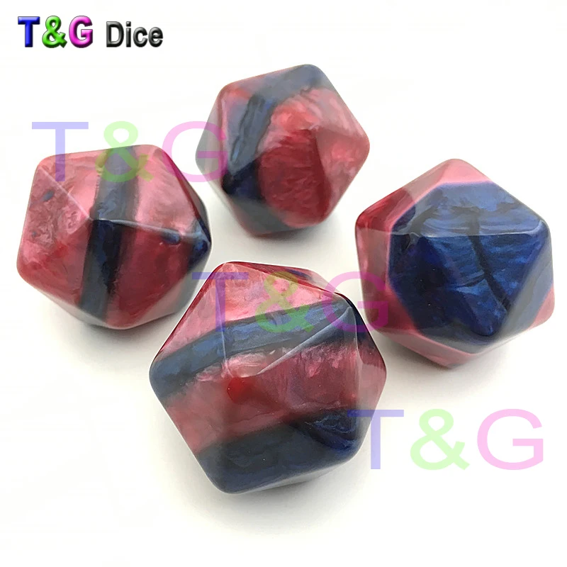 10 шт./компл. новый смешанный цвет темно красный и синий D20 эффект мраморной