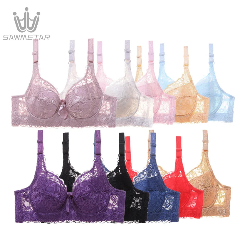 Sexy Lace Women Bra Plus Size B D E Big Bralette Ultrathin Pure Cotton Brassiere Underwire Push Up Bras | Женская одежда