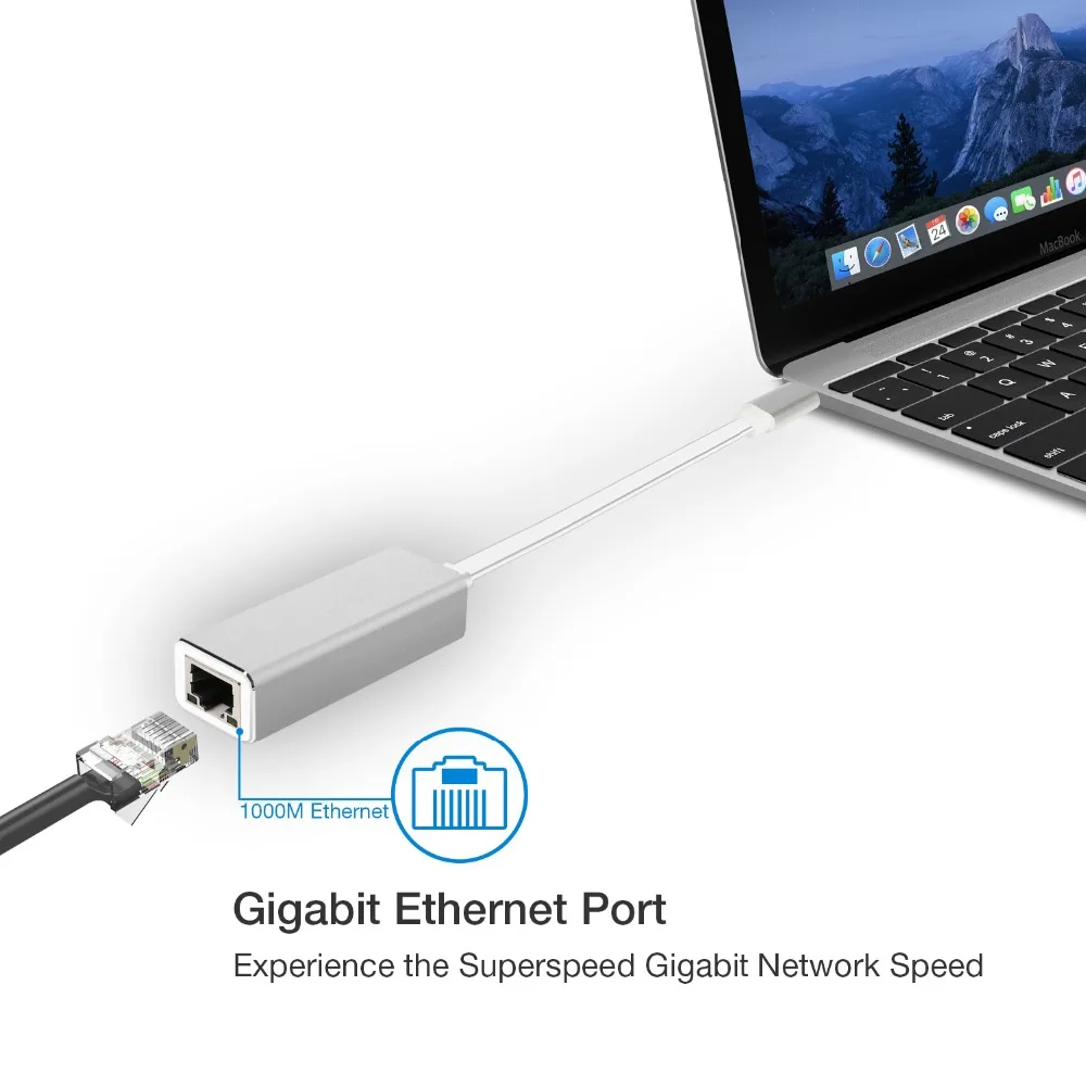 JZYuan Type C USB 3 0 к RJ45 LAN адаптер Gigabit Ethernet 10/100/1000 Мбит/с Сетевой для MacBook ChromeBook|Сетевые