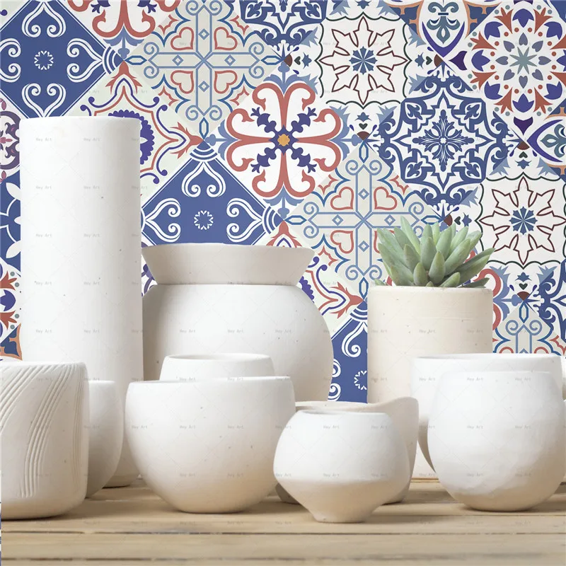 20 см * синяя плитка противоскользящая Водонепроницаемая наклейка для гостиной