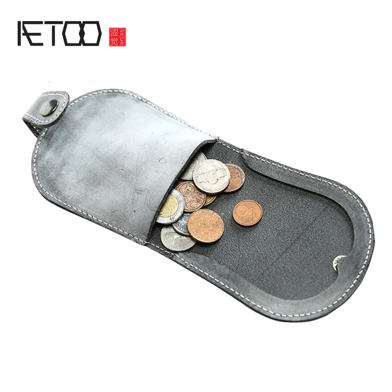 AETOO оригинальный мужской кожаный кошелек ручной работы для монет короткий параграф женская сумка с пряжкой