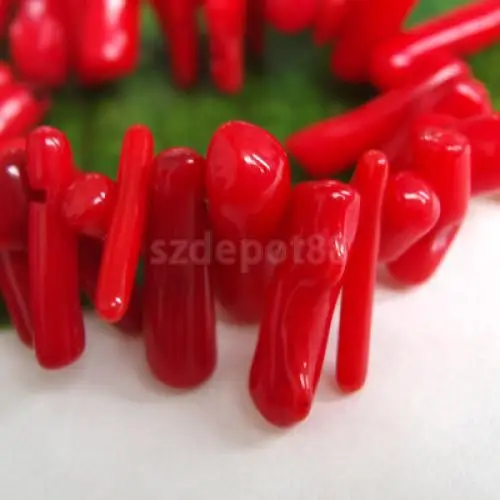 2 нити SPMART 16 дюймов 9-12 мм 65 граммов глубокие красные бамбуковые бусины коралловой