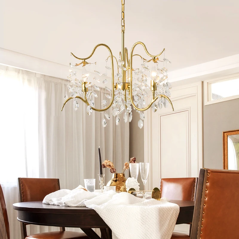 Хрустальная люстра освещение кантри ресторан пасторальный свет роскошные