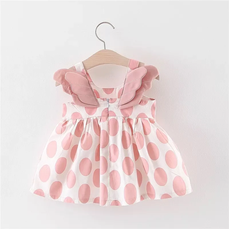Одежда для маленьких девочек с крыльями бабочки; летнее платье принцессы; Хлопковое платье с принтом для маленьких девочек; vestidos; для детей 0-24 месяцев