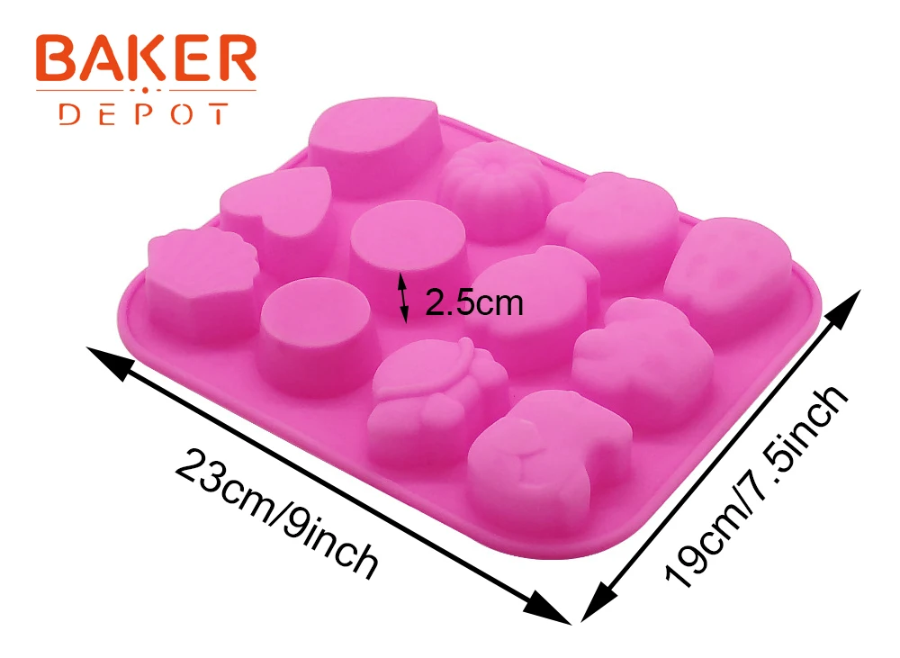 BAKER DEPOT в форме животного, силиконовая форма для печенья, торта, выпечки, 12 отверстий, gummy jello, форма для льда, инструмент для украшения торта для детей