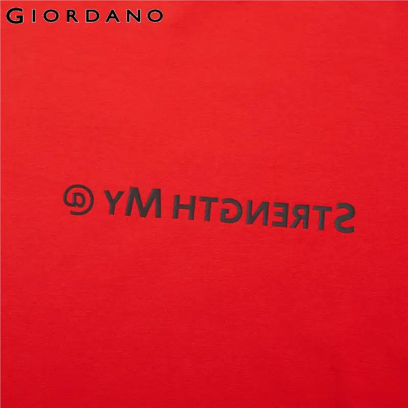 Футболка Giordano Женская с принтом графическая красная летняя | одежда