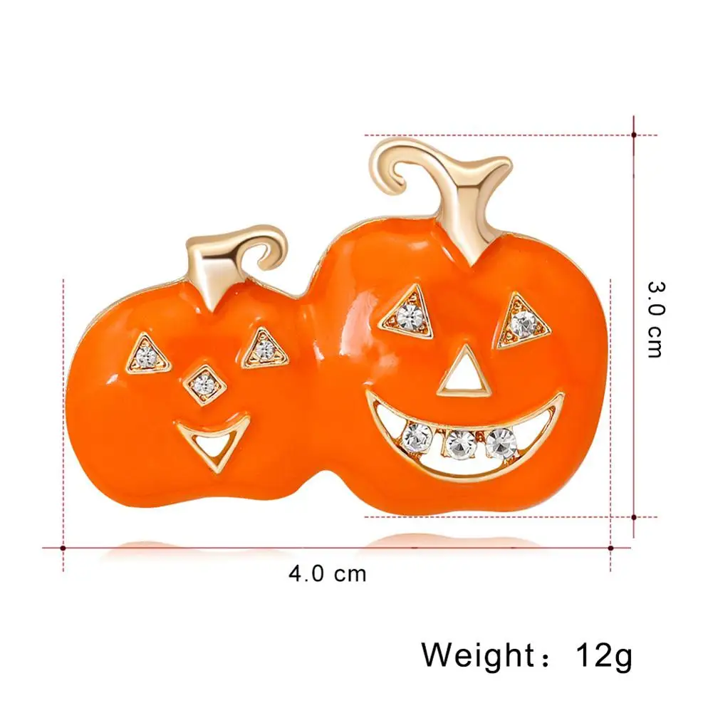 Halloween Fashion Women Cartoon Double Pumpkin Dripping Oil Alloy Brooch Perfect Wear Decoration | Украшения и аксессуары