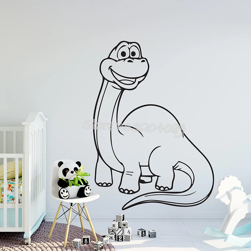 Милый динозавр силуэт Дино наклейки с животными на стену домашний декор для
