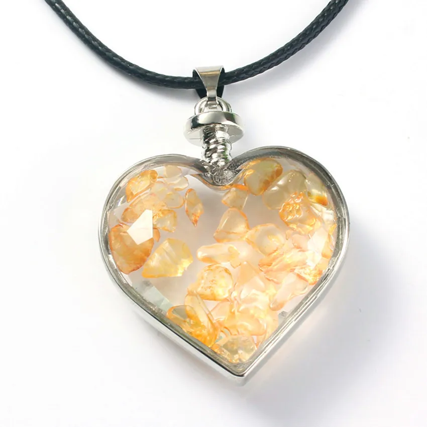 FYJS уникальный посеребренный кулон в виде бутылки желаний сердец натуральный