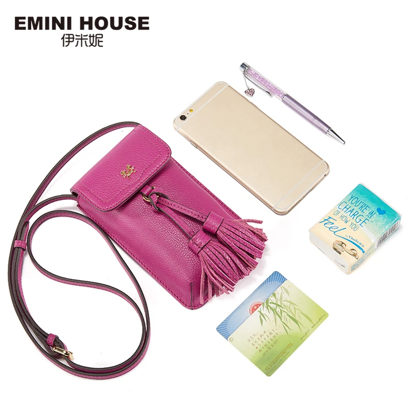 Эмини дом 8 цветов Сумки из кожи для Для женщин кисточкой Телефон девушки сумка