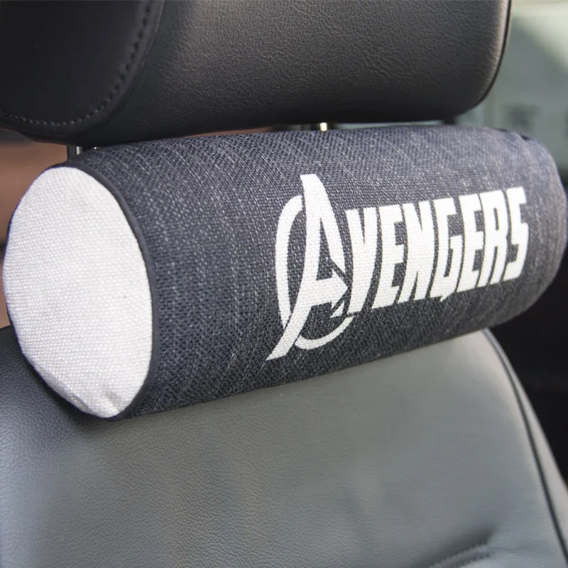 The Avengers Пена памяти Автомобильная подушка для шеи/хлопок и конопли мультфильм шеи авто обмотка подушка для офисного стула Подушка Поддержка pad черный - Цвет: The Avengers