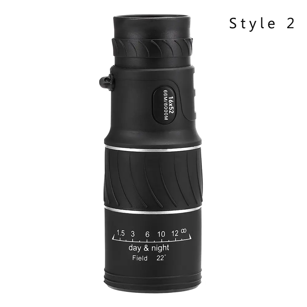 Style 2 16x52 Двойной фокус монокулярный зрительный телескоп открытый портативный монокуляр охотничий оптический прицел для кемпинга наблюдения за птицами - Цвет: Style 2
