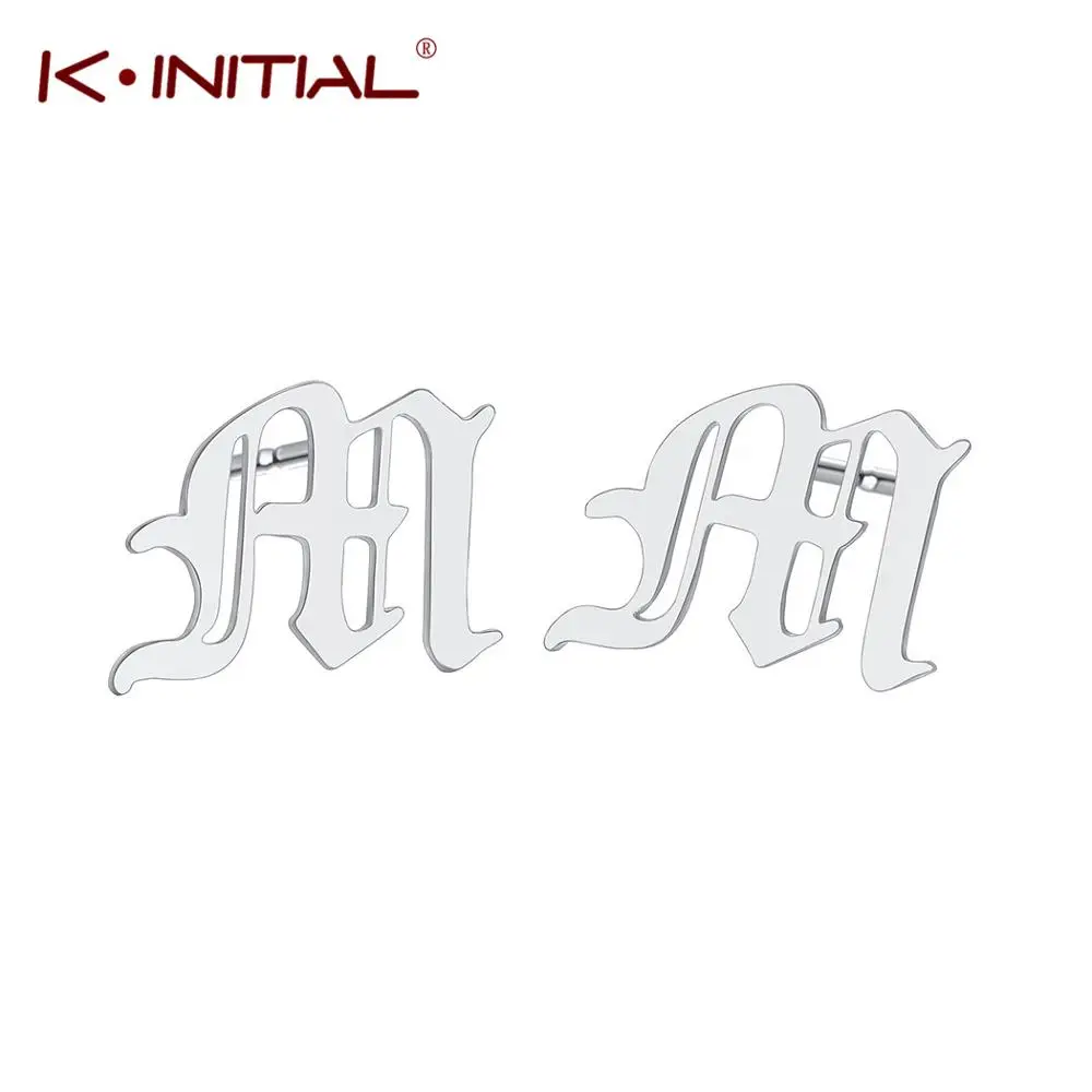 

Kinitial Stainless Steel Letter M Stud Earrings for women Cute Korean Earrings for Girl wedding Minimalist Ear Jewelry Drop Ship
