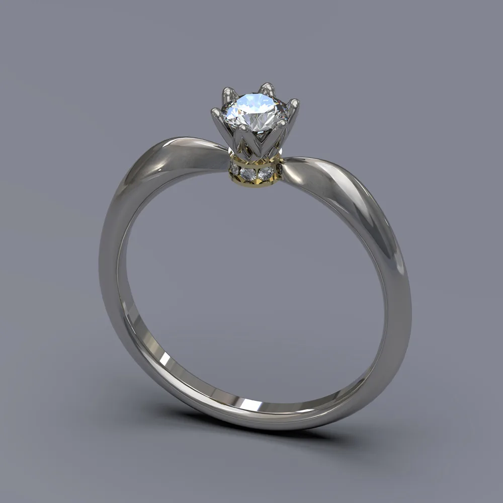 Обручальные кольца с цирконом AAA для женщин цвет розового золота корона