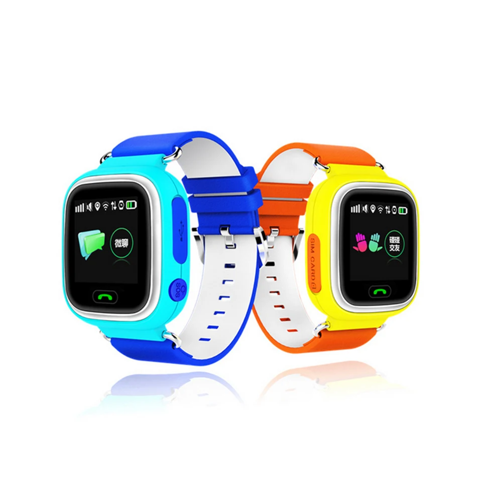 Q90 Детская Мода smart watch gps позиционирования телефон 1 22 дюймов цветной сенсорный