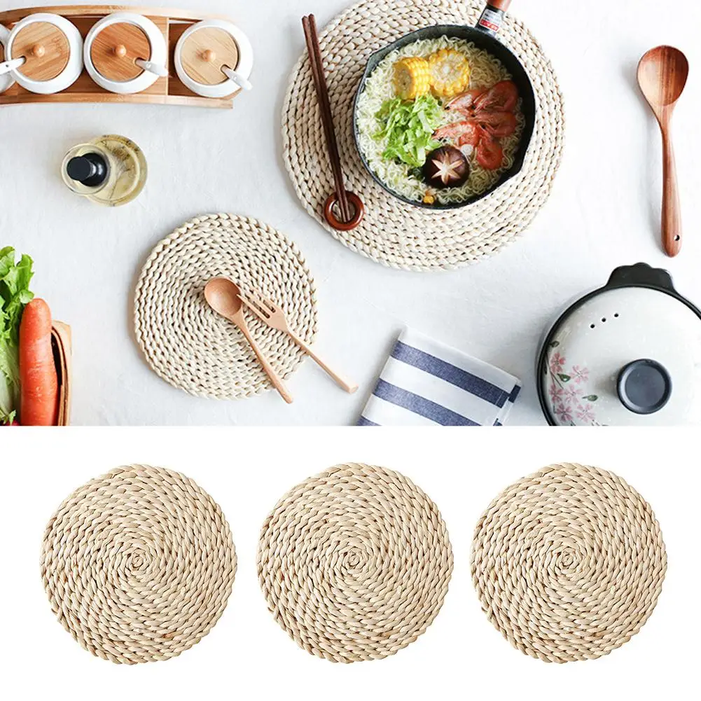 Плетеная круглая овальная подстилка из ротанга обеденный стол с кукурузой