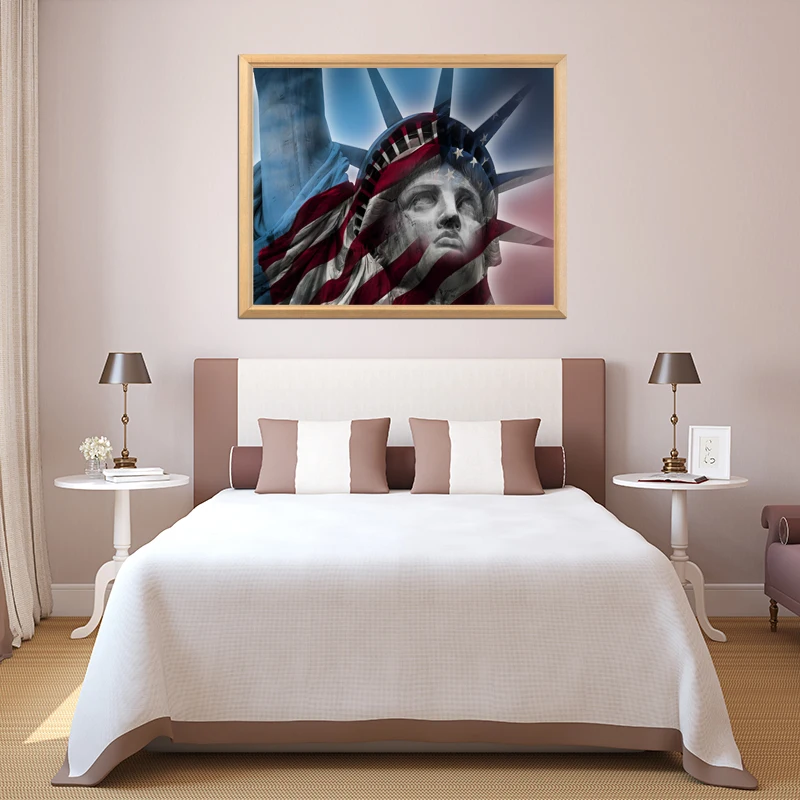Статуя Свободы и флаг США 5D DIY Алмазная картина полностью квадратная/круглая