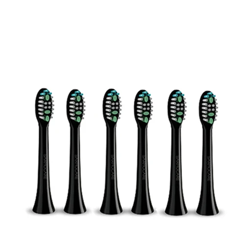 6pcs black heads Электрическая зубная щетка, ультра звуковая зубная щетка, беспроводная перезаряжаемая батарея в комплекте, Дополнительные щетки, головка, уход за полостью рта - Цвет: 6pcs black heads