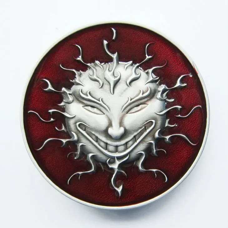 Оптовая продажа розничная пряжка для ремня с красным дьяволом и злым лицом 100%