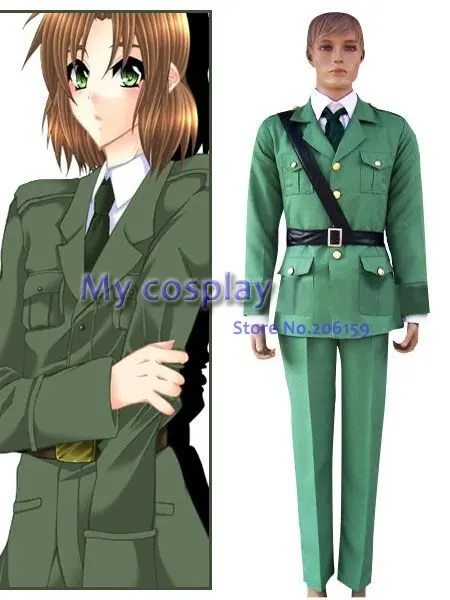 Зеленый высококачественный костюм для косплея Hetalia Axis Powers из Литвы зеленая