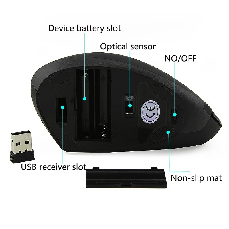 BASIX мышь usb Беспроводная здоровая Вертикальная игровая эргономичная оптическая 2